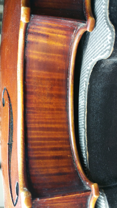 Same violin rib after repair